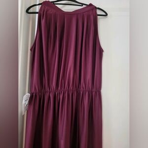 Elegant Sleeveless Burgundy Dress
